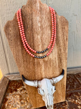 Load image into Gallery viewer, Peachy Pink Coral Navajo Pearl Necklace