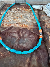 Load image into Gallery viewer, Oblong Turquoise Necklace & Wrap Bracelet