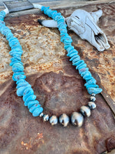 Load image into Gallery viewer, Statement Kingman Necklace With XL Navajo Pearls