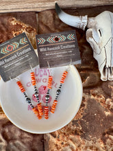 Load image into Gallery viewer, Long Bar Orange Spiny Oyster Earrings