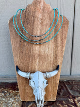 Load image into Gallery viewer, 3MM Turquoise Choker with Graduated Navajo Peals