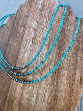 Load image into Gallery viewer, 3MM Turquoise Choker with Graduated Navajo Peals