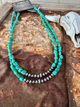 Load image into Gallery viewer, Blue Green Genuine Turquoise Staple Necklace