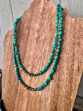 Load image into Gallery viewer, Blue Green Genuine Turquoise Staple Necklace