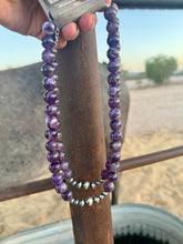 Load image into Gallery viewer, Amethyst Necklace With Graduated Navajo Pearl