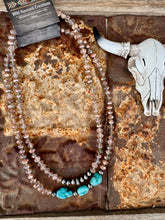 Load image into Gallery viewer, 8MM Crystal With Kingman Turquoise & Navajo Pearls