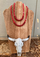 Load image into Gallery viewer, Red Mother of Pearl Necklace With Navajo Desert Pearls