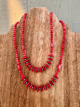Load image into Gallery viewer, Red Mother of Pearl Necklace With Navajo Desert Pearls