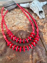 Load image into Gallery viewer, Red Mother of Pearl Necklace With Navajo Desert Pearls