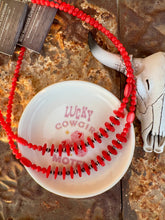 Load image into Gallery viewer, Red Mother of Pearl Necklace With Navajo Desert Pearls