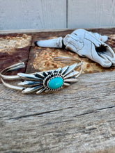 Load image into Gallery viewer, Sleeping Beauty Turquoise Concho Cuff