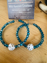 Load image into Gallery viewer, Blue Crystal Hoop & Bar Earrings