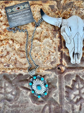 Load image into Gallery viewer, Concho Pendant On Sterling Paperclip Chain