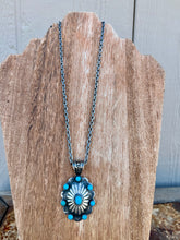 Load image into Gallery viewer, Concho Pendant On Sterling Paperclip Chain