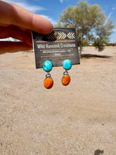 Load image into Gallery viewer, Oval Turquoise & Spiny Oyster Studs