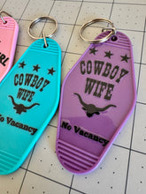 Load image into Gallery viewer, Cowgirl Era + Cowboy Wife Keychain