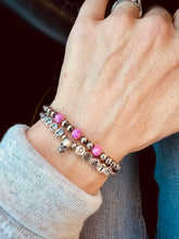 Load image into Gallery viewer, Navajo Pearl Bracelet Till Death And Pink Opal