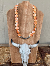 Load image into Gallery viewer, Orange Spiny Oyster Disc Necklace