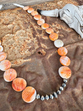 Load image into Gallery viewer, Orange Spiny Oyster Disc Necklace