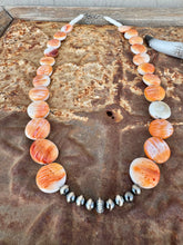 Load image into Gallery viewer, Orange Spiny Oyster Disc Necklace