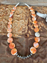 Load image into Gallery viewer, Orange Spiny Oyster Disc Necklace