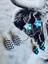 Load image into Gallery viewer, Checkered Cabochon Earrings