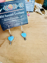 Load image into Gallery viewer, Navajo Pearl Earrings With Opal Hearts