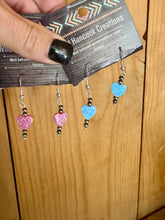 Load image into Gallery viewer, Navajo Pearl Earrings With Opal Hearts