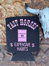 Load image into Gallery viewer, Faster Horses Expensive Habits & She's Barrel Broke Can Cooler