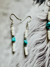 Load image into Gallery viewer, Turquoise Earrings with Navajo Pearls & Shell