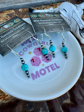 Load image into Gallery viewer, Sleeping Beauty Turquoise Dangle Earrings