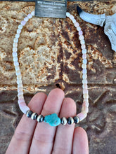 Load image into Gallery viewer, Pink Conch Barrel Beads With Turquoise & Navajo Pearls