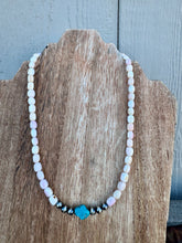 Load image into Gallery viewer, Pink Conch Barrel Beads With Turquoise & Navajo Pearls