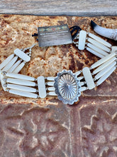 Load image into Gallery viewer, Bone Choker With Large Sterling Concho