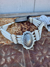 Load image into Gallery viewer, Bone Choker With Large Sterling Concho
