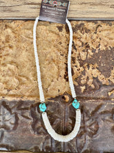 Load image into Gallery viewer, Graduated Shell With Turquoise Nuggets & Navajo Pearls