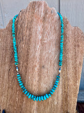 Load image into Gallery viewer, 5mm-8mm Turquoise Rondelle Necklace