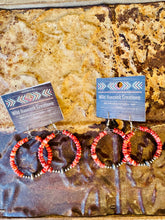 Load image into Gallery viewer, Mini Spiny Oyster Hoop Earrings With Navajo Pearls