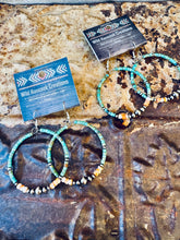 Load image into Gallery viewer, Turquoise Desert Pearl Hoop Earrings