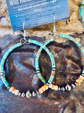 Load image into Gallery viewer, Turquoise Desert Pearl Hoop Earrings