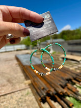 Load image into Gallery viewer, Turquoise Desert Pearl Hoop Earrings