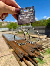 Load image into Gallery viewer, Navajo Pearl Hoop Earrings