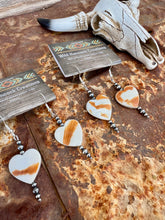 Load image into Gallery viewer, Tiger Nautilus Heart Earrings With Navajo Pearls
