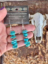 Load image into Gallery viewer, Kingman Turquoise Chip Disc Earrings