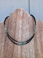 Load image into Gallery viewer, Sparkle Black Tourmaline With Navajo Pearls & Turquoise