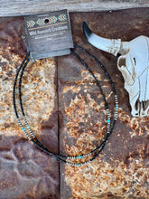 Load image into Gallery viewer, Sparkle Black Tourmaline With Navajo Pearls & Turquoise