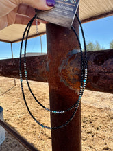 Load image into Gallery viewer, Sparkle Black Tourmaline With Navajo Pearls & Turquoise