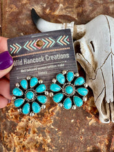 Load image into Gallery viewer, Classic Large Turquoise Cluster Stud Earrings