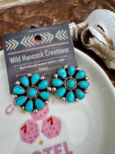 Load image into Gallery viewer, Classic Large Turquoise Cluster Stud Earrings