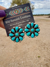 Load image into Gallery viewer, Classic Large Turquoise Cluster Stud Earrings